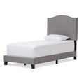 Baxton Studio Benjamin Modern and Contemporary Upholstered Arched Platform Bed with Nail Heads Grey