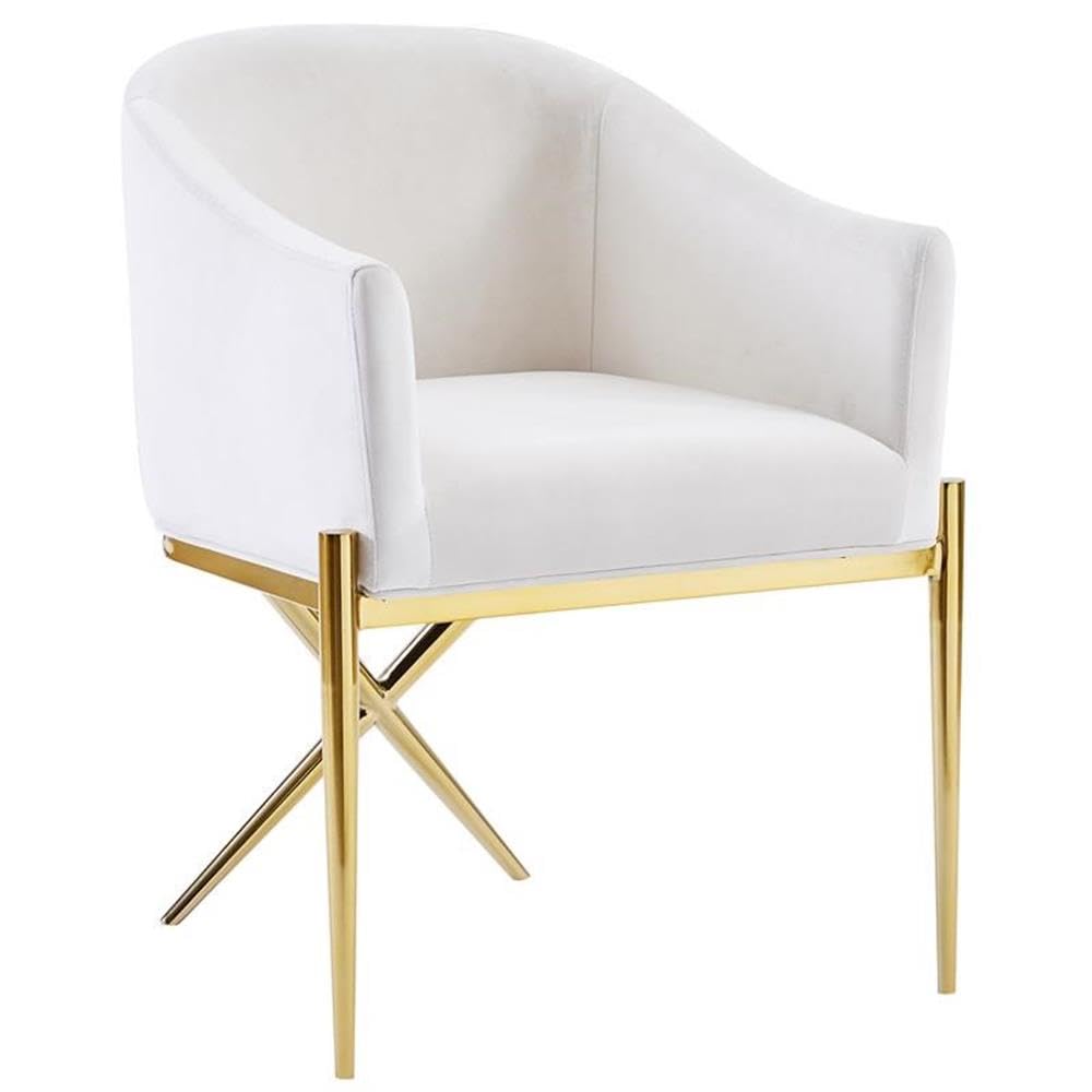 Best Master Furniture Sheryl Velvet Upholstered Dining Chair - Gold Cream/Gold