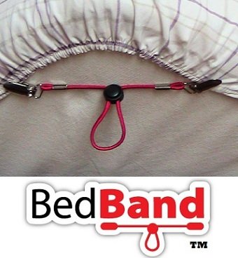 Bed Band Bed Sheet Holder Straps - Adjustable Fitted Sheet Grippers, 1 Pack (4 Bands), White, Model BB-WHITE