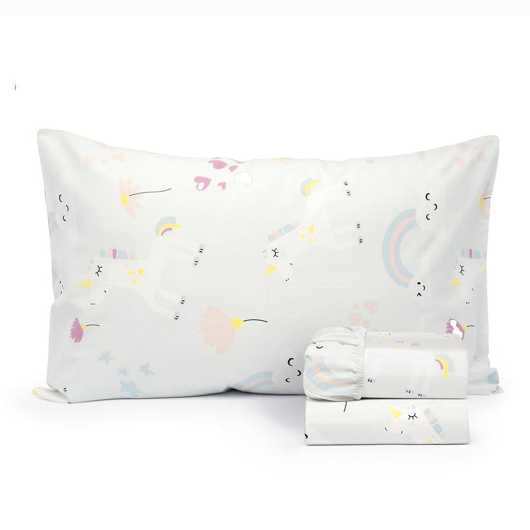 100% Cotton 210Tc Salt Earth Kids Bedsheet, Twin Sheets Set For Toddler Bed, 3 Piece Bedding Set Including Flat Sheet, Fitted Sh