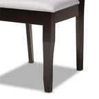 Baxton Studio Mael Modern and Contemporary Grey Fabric Upholstered and Dark Brown Finished Wood 2-Piece Dining Chair Set