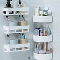 SHOPITECH Combo of 6 PCS Bathroom Shelf Rack/Kitchen Shelf/Wardrobe Shelf/Rack Plastic Wall Shelf (3 Bathroom Shelves + 3 Corner