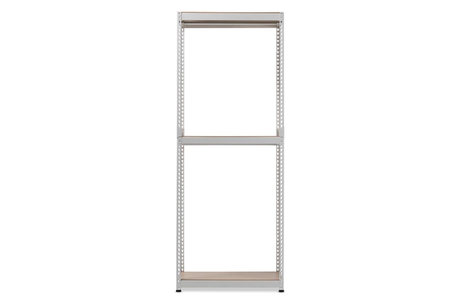Baxton Studio Gavin White Metal 3-Shelf Closet Storage Racking Organizer