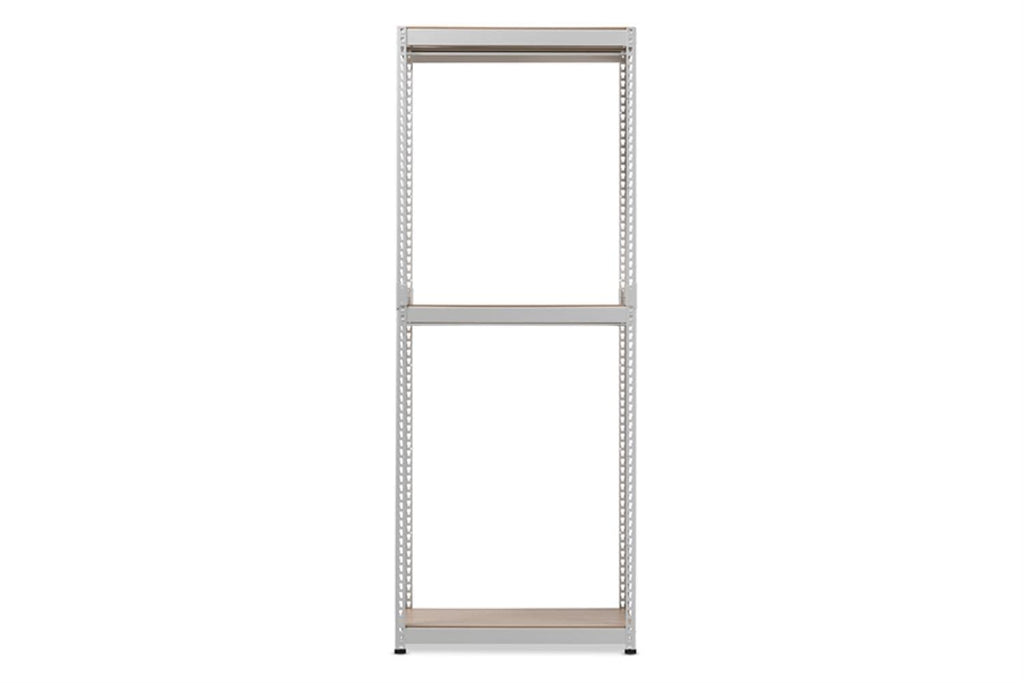 Baxton Studio Gavin White Metal 3-Shelf Closet Storage Racking Organizer