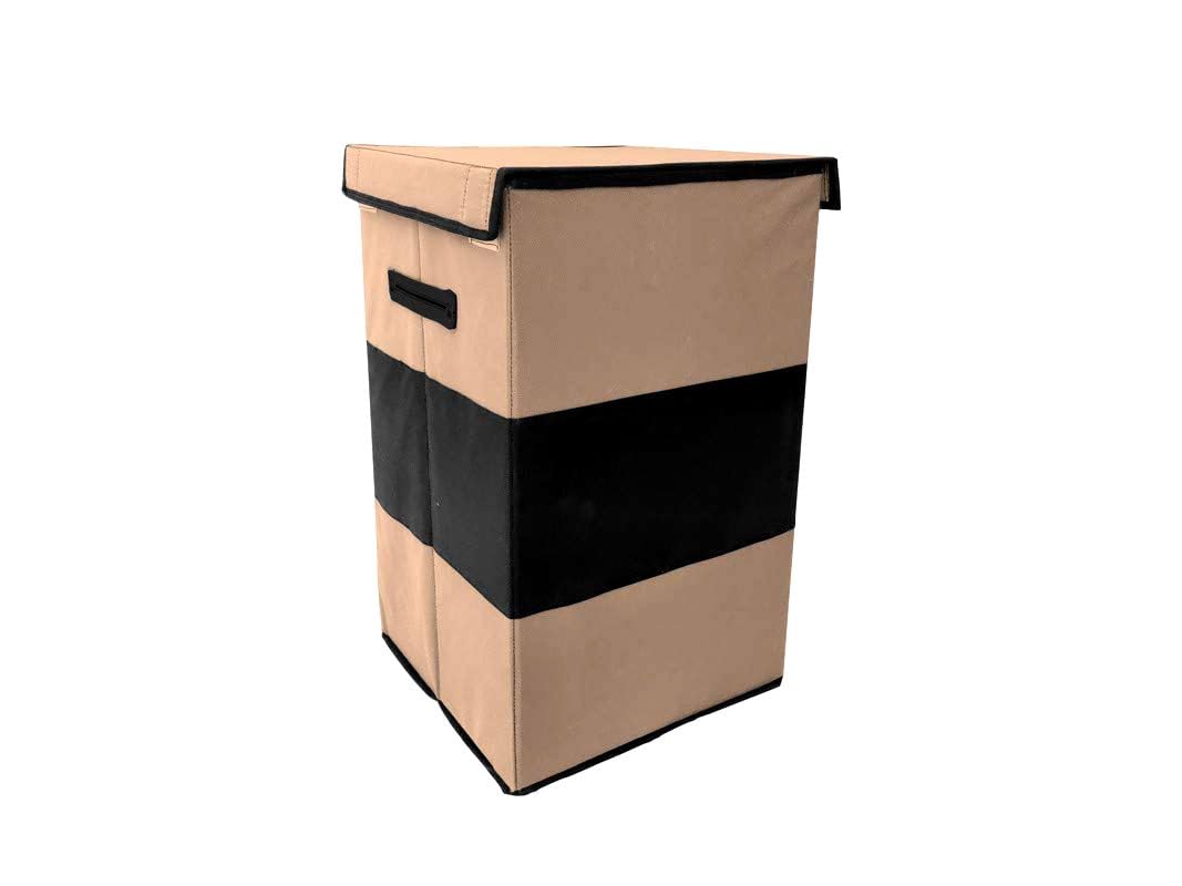 STORE MORE 3 Line 68 Liter Laundry Basket for Clothes & Toys With Lid & Side Handles Durable Foldable and Collapsible Laundry St
