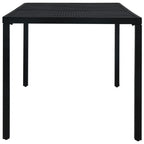 vidaXL Garden Table Industrial Home Dinner Room Outdoor Patio Balcony Dining Dinner Metal Table Furniture Black Powder-Coated Steel