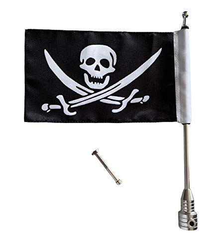 Jlp Motorcycle Flag Flagpole Mount & Deluxe Pirate Flag