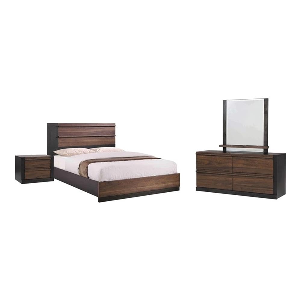 Coaster Azalia California King Bed 4-Piece Set, Walnut