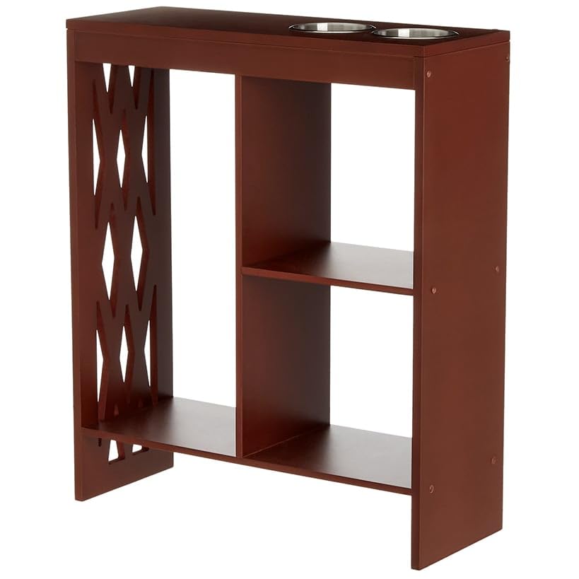 Decorative End Table with Drink Holder - Walnut