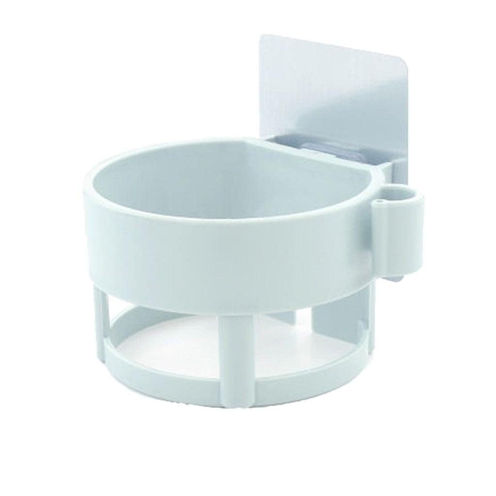 Whitecloud TRANSFORMING HOMES Salon Hair Dryer Holder Rack with Vacuum Suction Cup Wall Mount Round Hairdryer Stand Bathroom Org