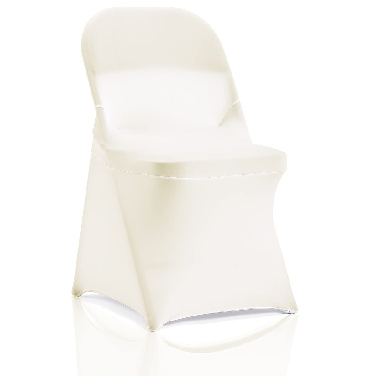 Bricia 12 Pcs Ivory Stretch Spandex Folding Chair Slipcovers, Dining Room Chair Covers Stretch Chair Slipcovers Protector For We