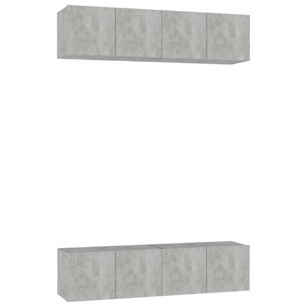 vidaXL 4X TV Cabinets Home Living Room Furniture TV Stand HiFi Stereo Cabinet Media Unit Entertainment Center Concrete Gray Engineered Wood