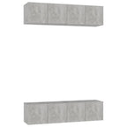 vidaXL 4X TV Cabinets Home Living Room Furniture TV Stand HiFi Stereo Cabinet Media Unit Entertainment Center Concrete Gray Engineered Wood