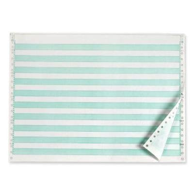 Alliance Continuous Computer Paper, 14 7/8 X 11, 1-Part, 92 Bright, 20 Lb, 1/2' Green Bar - 2,700 Sheets Per Carton