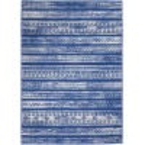 HomeRoots Navy Ivory 100% Polypropylene 5’ x 7’ Navy Blue and Ivory Distressed Area Rug