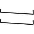 Threehoney 2 Pack Wire Shelving Garment Hanger Bar, Black, 48 Inch