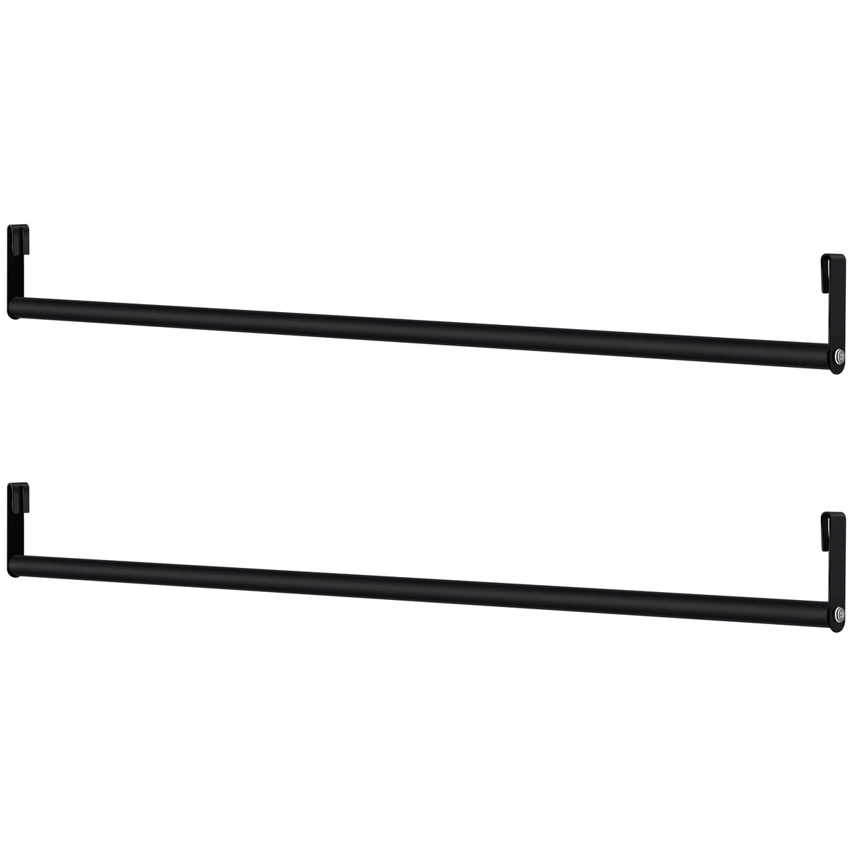 Threehoney 2 Pack Wire Shelving Garment Hanger Bar, Black, 48 Inch