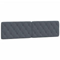 vidaXL Velvet Headboard Cushion in Dark Gray - Upholstered Pillow, Hanging Design, Foam Filled for Bedroom Comfort, 76"