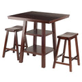 Ergode Obsidian 3-Piece Counter Table Set | Sleek Design | Black Veneer Top | Easy Assembly | 2 Black Square-Leg Stools | (94308-VV)