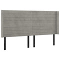 Vidaxl Led Headboard Home Indoor Bedroom Bed Accessory Upholstered Bed Header Furniture With Led Light Gray 79.9"X6.3"X46.5"/50.4" Velvet