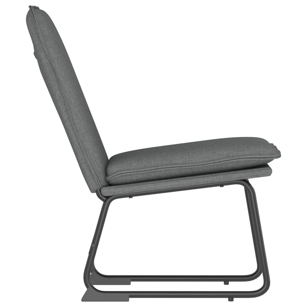 vidaXL Lounge Chair - Dark Gray Fabric Upholstered, Comfortable Sloping Back Seat, Robust Metal, Plywood Frame, Anti-Slip Legs, Easy Assembly Required, Modern Style, Dimensions: 20.5"x29.5"x29.9"