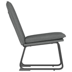vidaXL Lounge Chair - Dark Gray Fabric Upholstered, Comfortable Sloping Back Seat, Robust Metal, Plywood Frame, Anti-Slip Legs, Easy Assembly Required, Modern Style, Dimensions: 20.5"x29.5"x29.9"