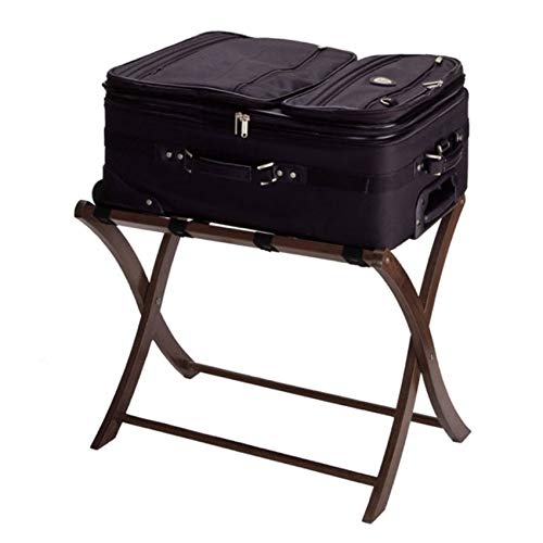 Ergode Scarlett Luggage Rack - Solid Wood, Walnut Finish, Foldable Design, Supports up to 75 lbs, Perfect for Guestrooms - 26.5'W x 18.7'D x 20'H