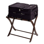 Ergode Scarlett Luggage Rack - Solid Wood, Walnut Finish, Foldable Design, Supports up to 75 lbs, Perfect for Guestrooms - 26.5'W x 18.7'D x 20'H