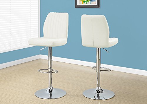 Monarch Specialties I 2 Piece Barstool with Metal Hydraulic Lift, White