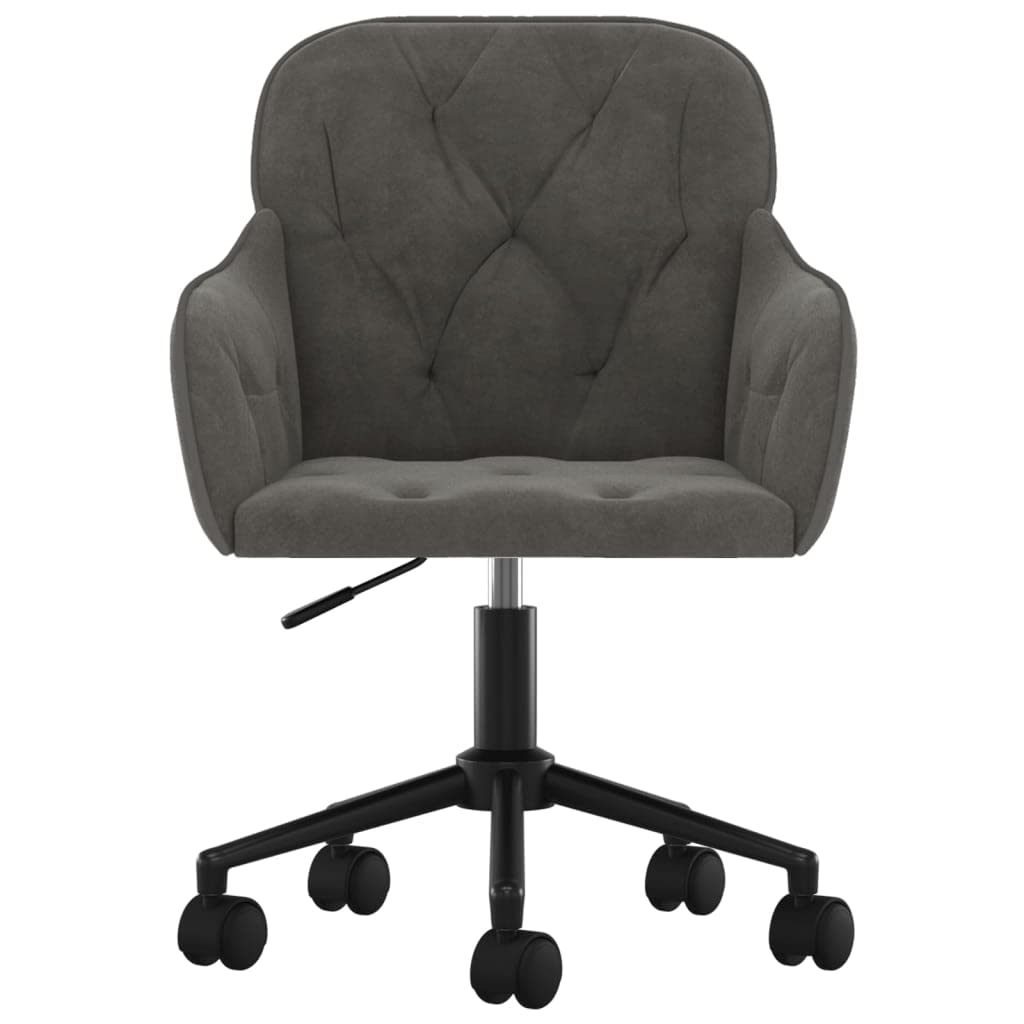 vidaXL Swivel Office Chair in Dark Grey Velvet