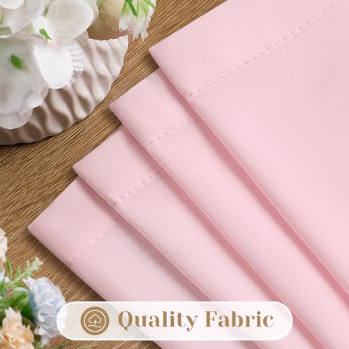 Homeideas Non-See-Through Light Pink Privacy Sheer Curtains 52 X 96 Inches Long 2 Panels Sheer Curtains Light Filtering Window Curtains Drapes For Bedroom Living Room