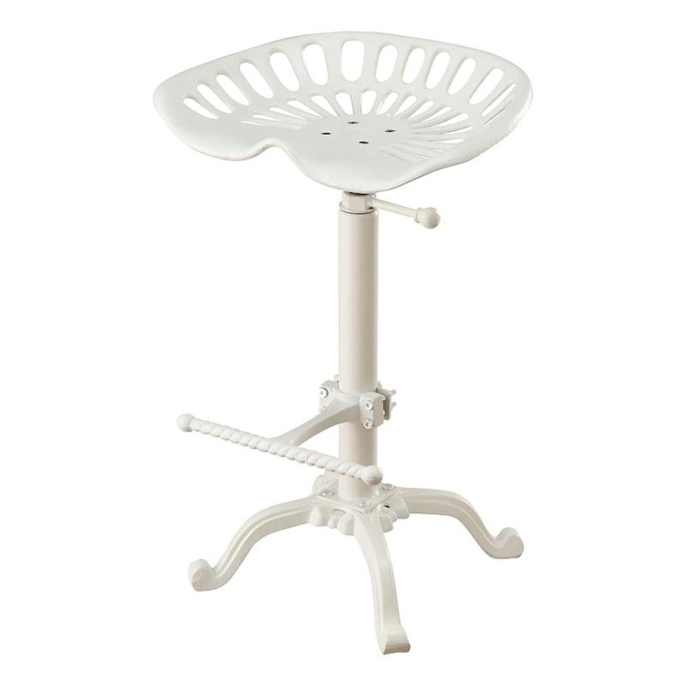 Carolina Cottage Adjustable Tractor Seat Barstool - White