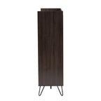 Baxton Studio Baldor Modern and Contemporary Dark Brown Finished Wood 3-Door Shoe Cabinet