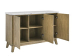 Steve Silver Furniture Vida Top Burnished Blonde, Mid-Century Modern, Unique Marble Veining, Ash Veneers, Soft-Close Doors Server, Brown