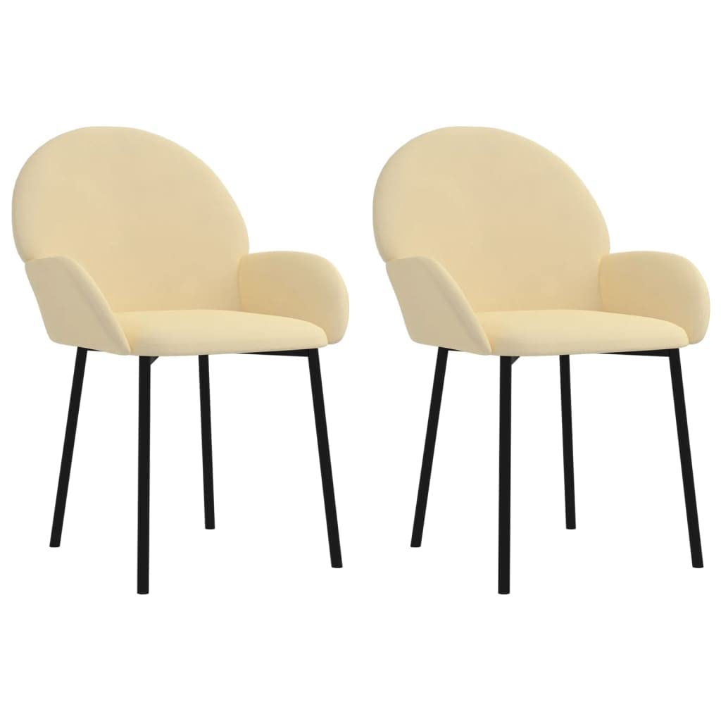 vidaXL Dining Chairs 2 pcs Cream Velvet