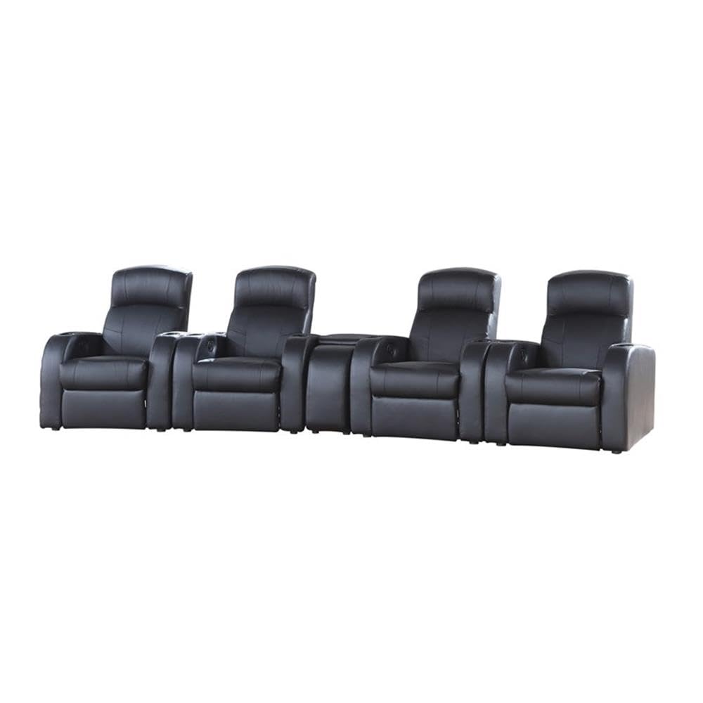 Coaster Cyrus 5-Piece Theater Seating (4R), Black