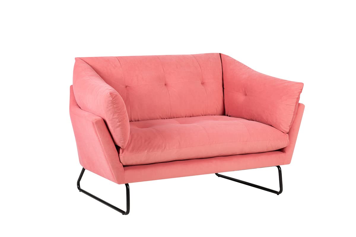 Lilola Home Karla Pink Velvet Contemporary Loveseat