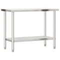 vidaXL Stainless Steel Kitchen Work Table - 43.3"x21.7" with Shelf for Restaurant, Bar, Commercial Food Prep