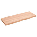 vidaXL Light Brown Solid Oak Wood Table Top with Live Edge - Handcrafted All-Natural Replacement Tabletop for Indoor/Outdoor Use - 39.4"x15.7"x(0.8"-1.6")