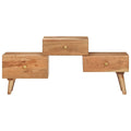 vidaXL Solid Wood Acacia TV Cabinet with 3 Drawers | Unique Grain Design | Spacious Entertainment Unit | 42.5" x 11.8" x 19.3" | Farmhouse Style | Brown
