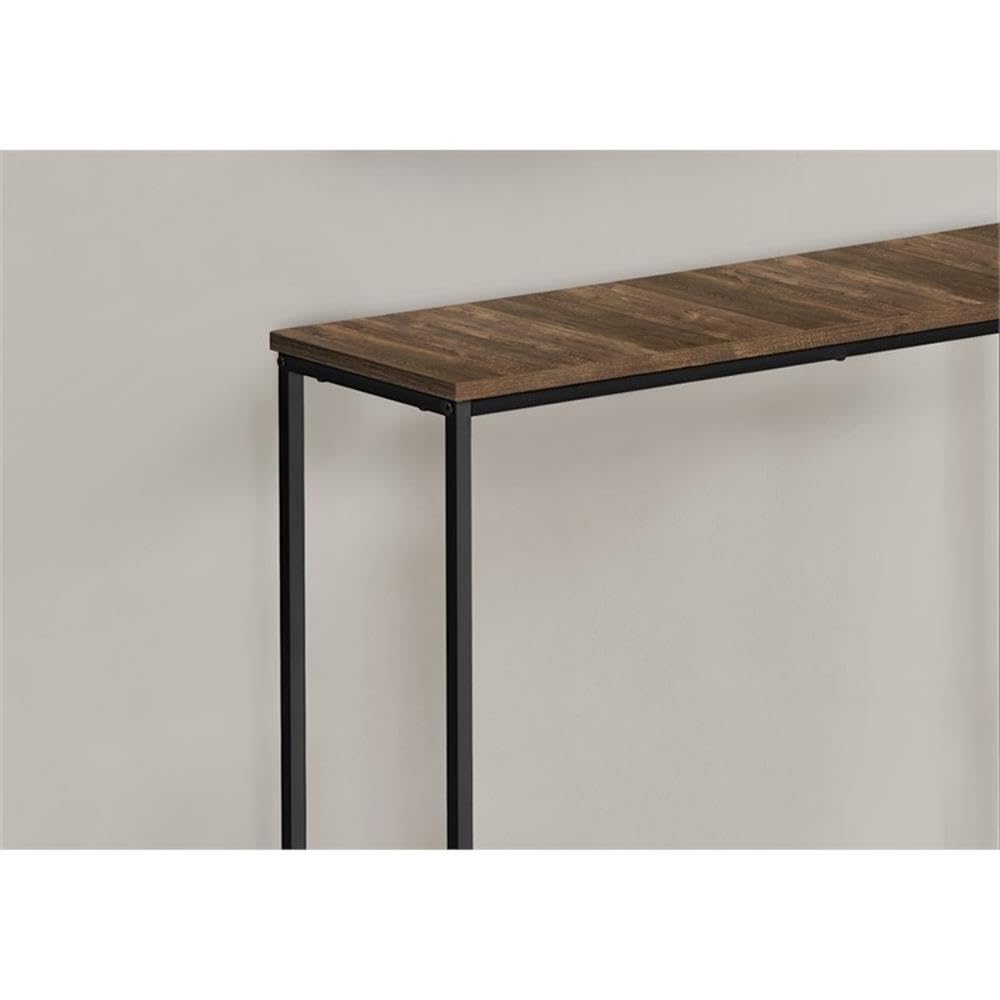 Monarch Specialties 2254 Accent Table, Console, Entryway, Narrow, Sofa, Living Room, Bedroom, Metal, Laminate, Brown, Black, Contemporary, Modern Table-32 L Reclaimed, 31.5&Quot; L X 11.5&Quot; W X 29&Quot; H