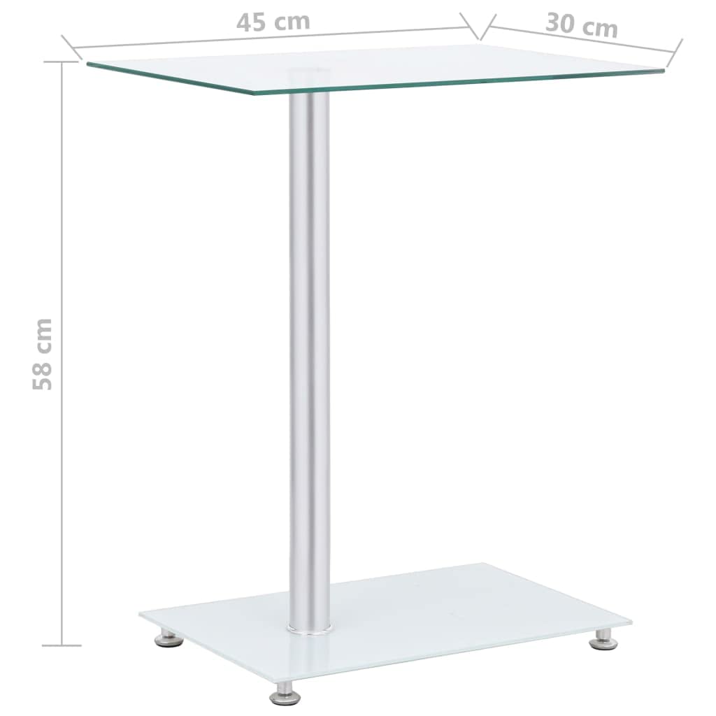 vidaXL Transparent Tempered Glass Side Table - Modern U-Shaped Design Accent End Table - Ideal for Living Room, Bedroom, Office