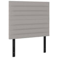 Vidaxl - Set Of 2 Light Gray Upholstered Headboards, 39.4"X2"X30.7"/34.6", 100% Polyester Fabric, Engineered Wood And Solid Larch Frame