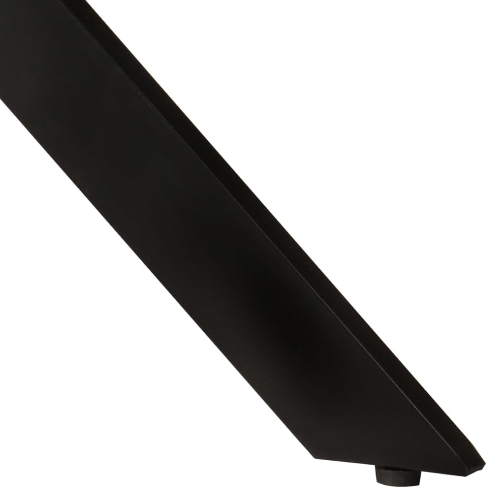 vidaXL Dining Table, Solid Reclaimed Wood and Steel Frame, Ø43.3&quot;x30.7&quot;, Handmade, Sturdy, Unique Color Variation, Ideal for Kitchen and Dining Room, Industrial, Farmhouse Style.