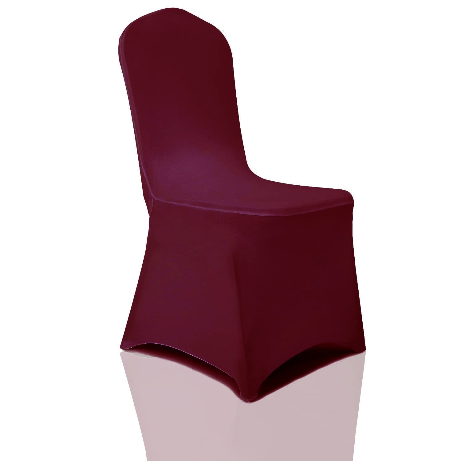 Bricia 6 Pcs Burgundy Stretch Spandex Chair Slipcovers, Dining Room Chair Covers Stretch Chair Slipcovers Protector For Wedding,