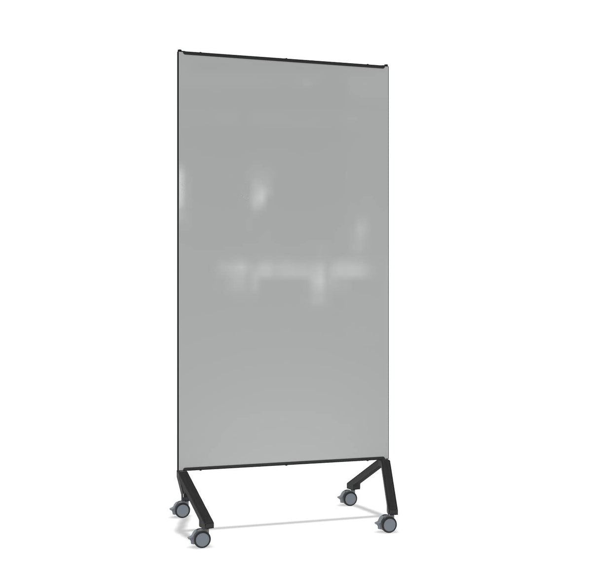 Ghent Pointe Magnetic Mobile Glassboard, Gray Painted Glass W/ Black Frame, 77&Quot; H X 36&Quot; W