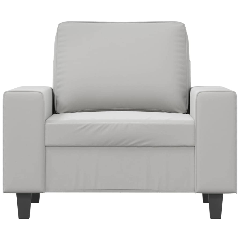 vidaXL Sofa Chair with Microfiber Upholstery in Light Gray - Comfortable Seating with Thick Padding, Sturdy Frame, Easy Assembly, Modern Look for Any Room.