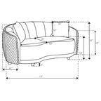 Coaster Home Furnishings Brookside Velvet Upholstered Curved Loveseat Dark Grey