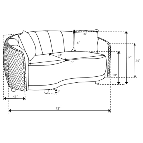 Coaster Home Furnishings Brookside Velvet Upholstered Curved Loveseat Dark Grey