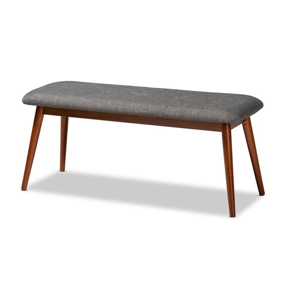 Baxton Studio Flora II Dark Gray and Oak Dining Bench